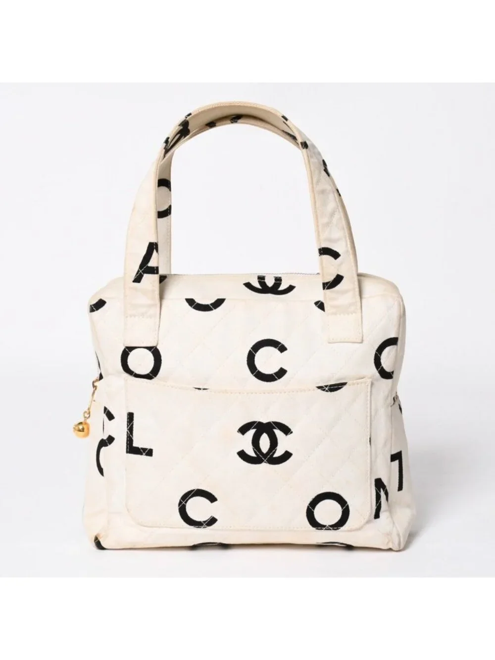 Chanel Mini Bag CC Logo Beige White Black Gold